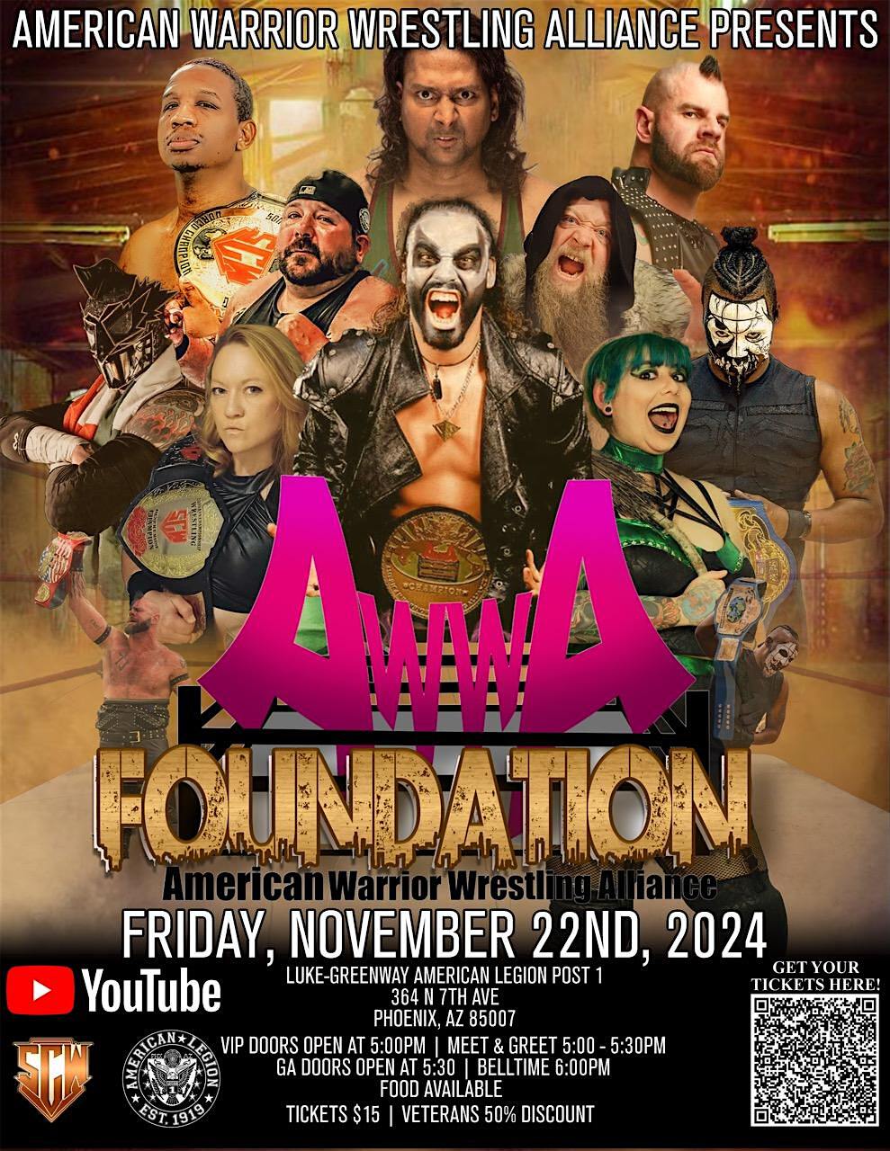 American Warrior Wrestling Alliance presents - Foundation | American Legion Post 1 Luke-Greenway