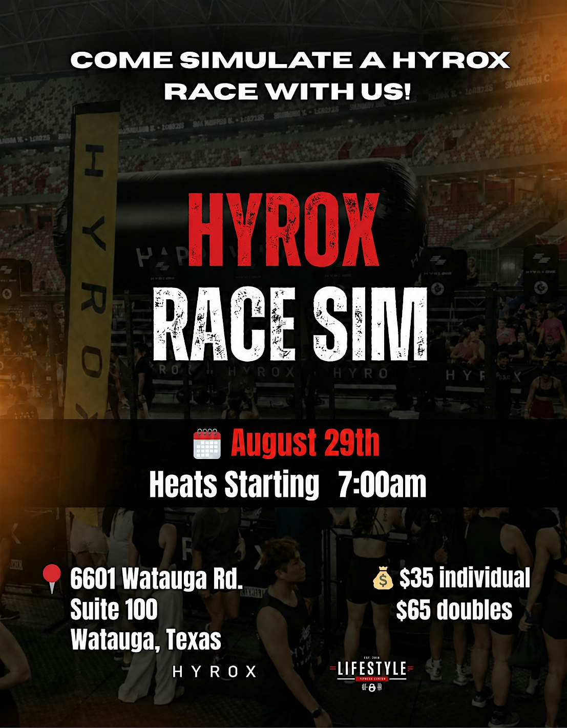 HYROX FULL SIMULATION - Official Sled Turf | 6601 Watauga Rd suite 100