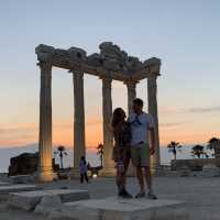 Roman ruins in a beautiful coast town 