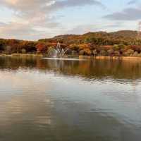 Sunset and lake view in Incheon Grand Park