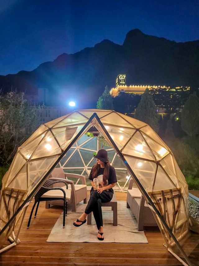 계룡산뷰가 아름다운 공주 동학사카페 에어산, 야경도 예쁜곳⛰️