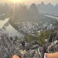 beautiful sunset in yangshuo 