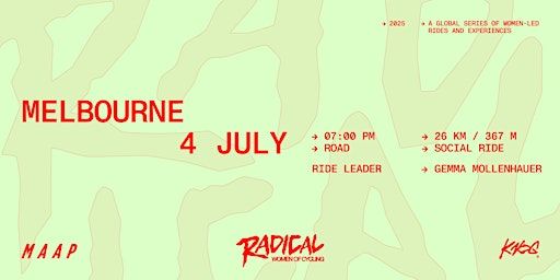 Radical Women of Cycling: Melbourne [Night Shift w/ KNOG] | MAAP LaB Melbourne