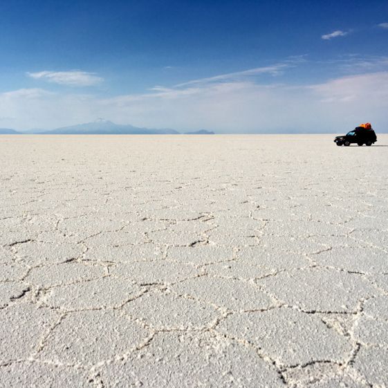 driving on the world’s largest salt flat