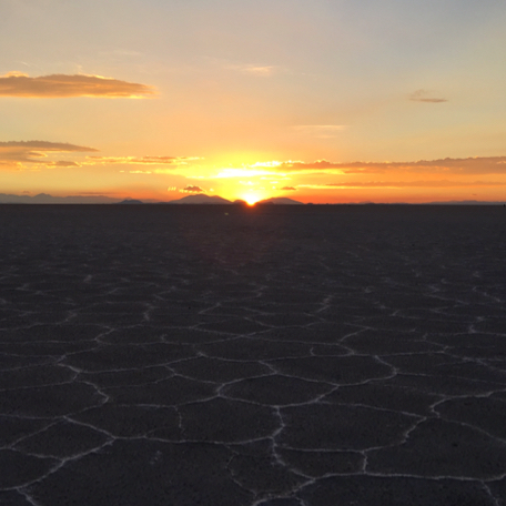 driving on the world’s largest salt flat