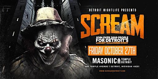 Scream at The Masonic Temple on Friday, October 27th! | The Masonic Temple