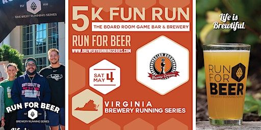 5k Beer Run x Board Room VA| 2024 Virginia Brewery Running Series | The Board Room VA