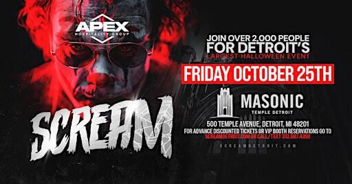 Scream at The Masonic Temple on Friday, October 25th! | The Masonic Temple