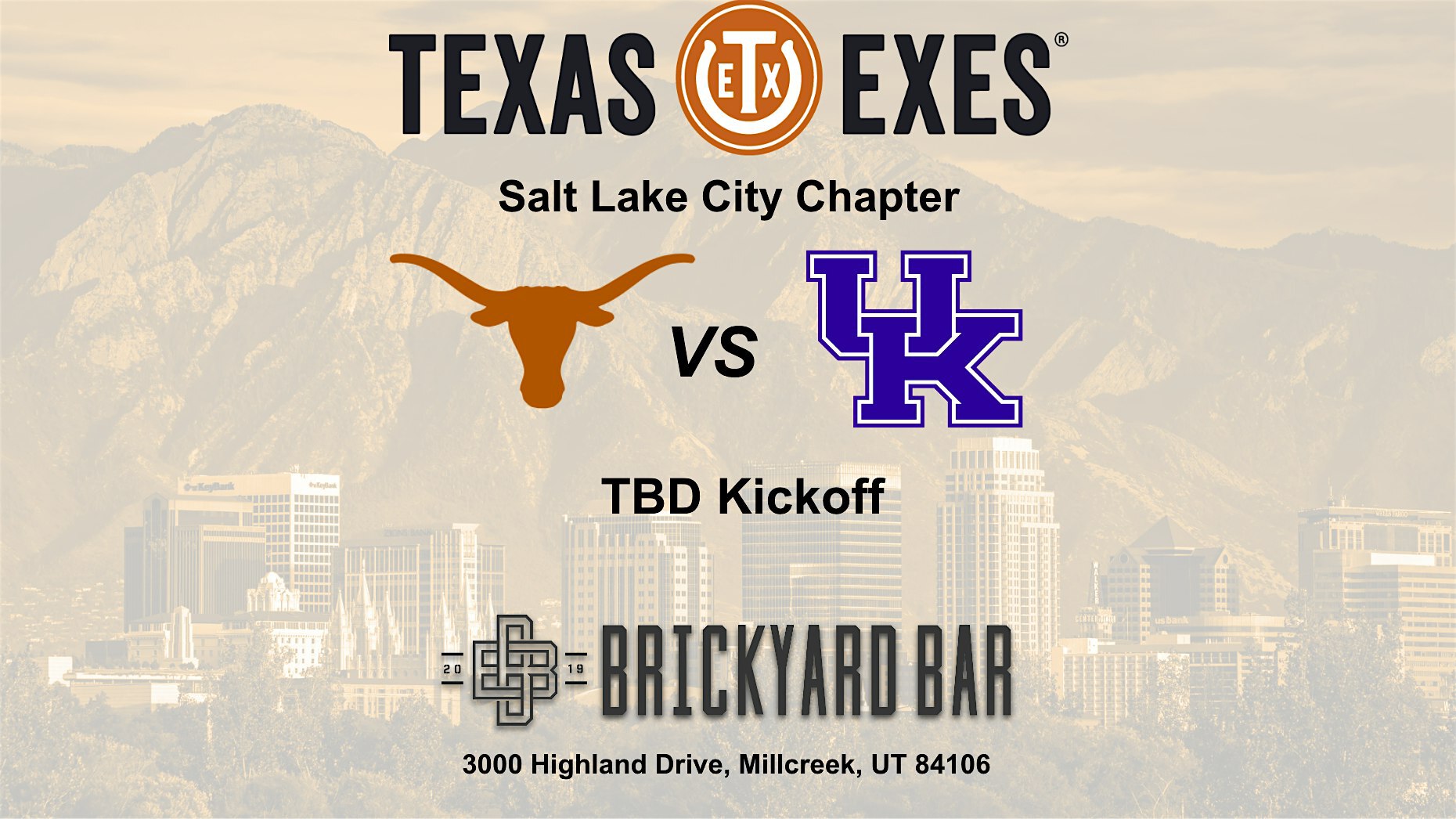Texas Exes Salt Lake City Chapter - Texas VS Kentucky Watch Party | The Brickyard Bar, South Highland Drive, Millcreek, UT, USA