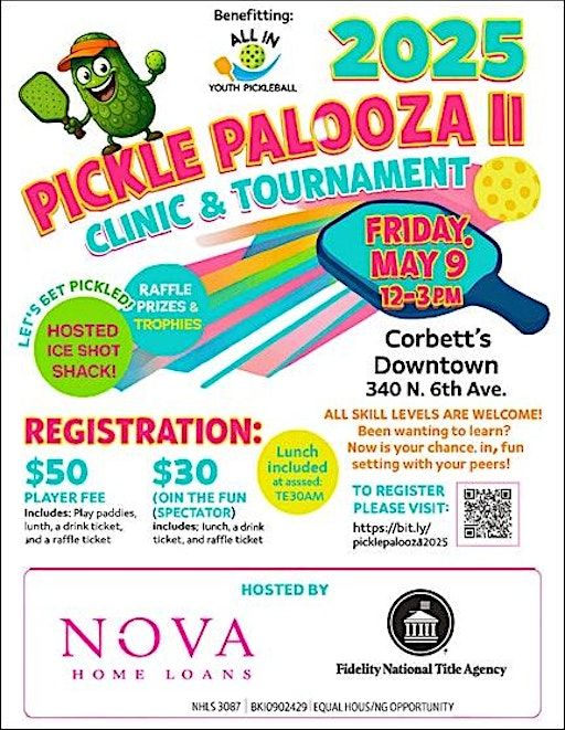 PICKLE PALOOZA CLINIC & TOURNAMENT FOR TUCSON’S REALTORS® - NOVA & FIDELITY | CORBETT'S