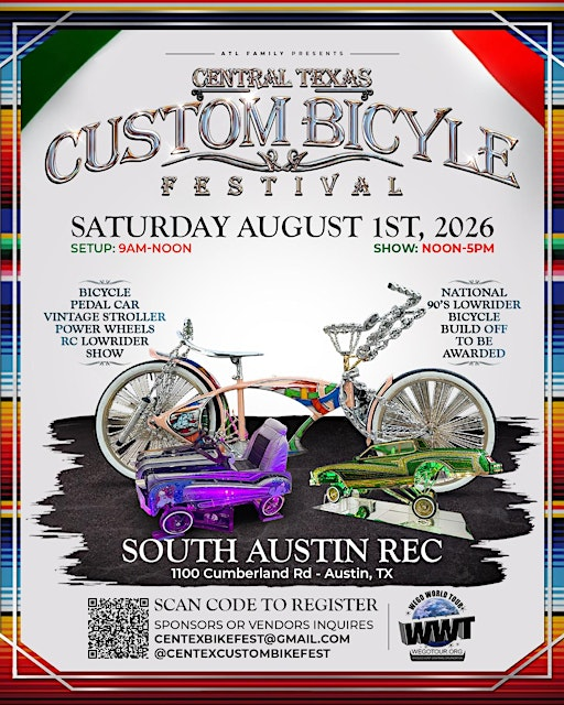 Central Texas Custom Bicycle Festival - Aug 1st 2026 - FREE EVENT | South Austin Recreation Center
