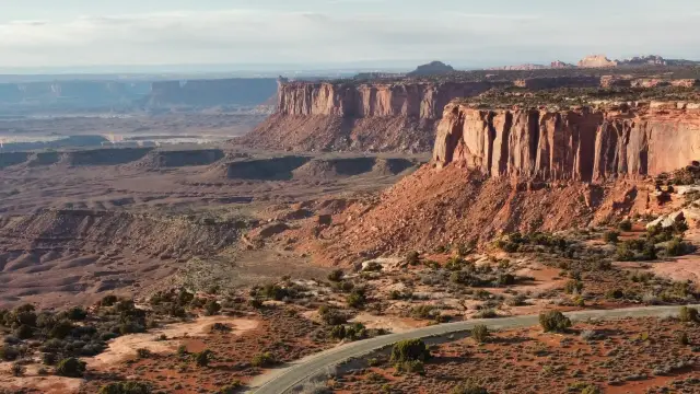 Driving inside of Canyonland National Park