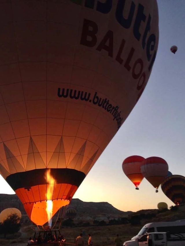 Hot air balloons in Cappadocia, Turkey.