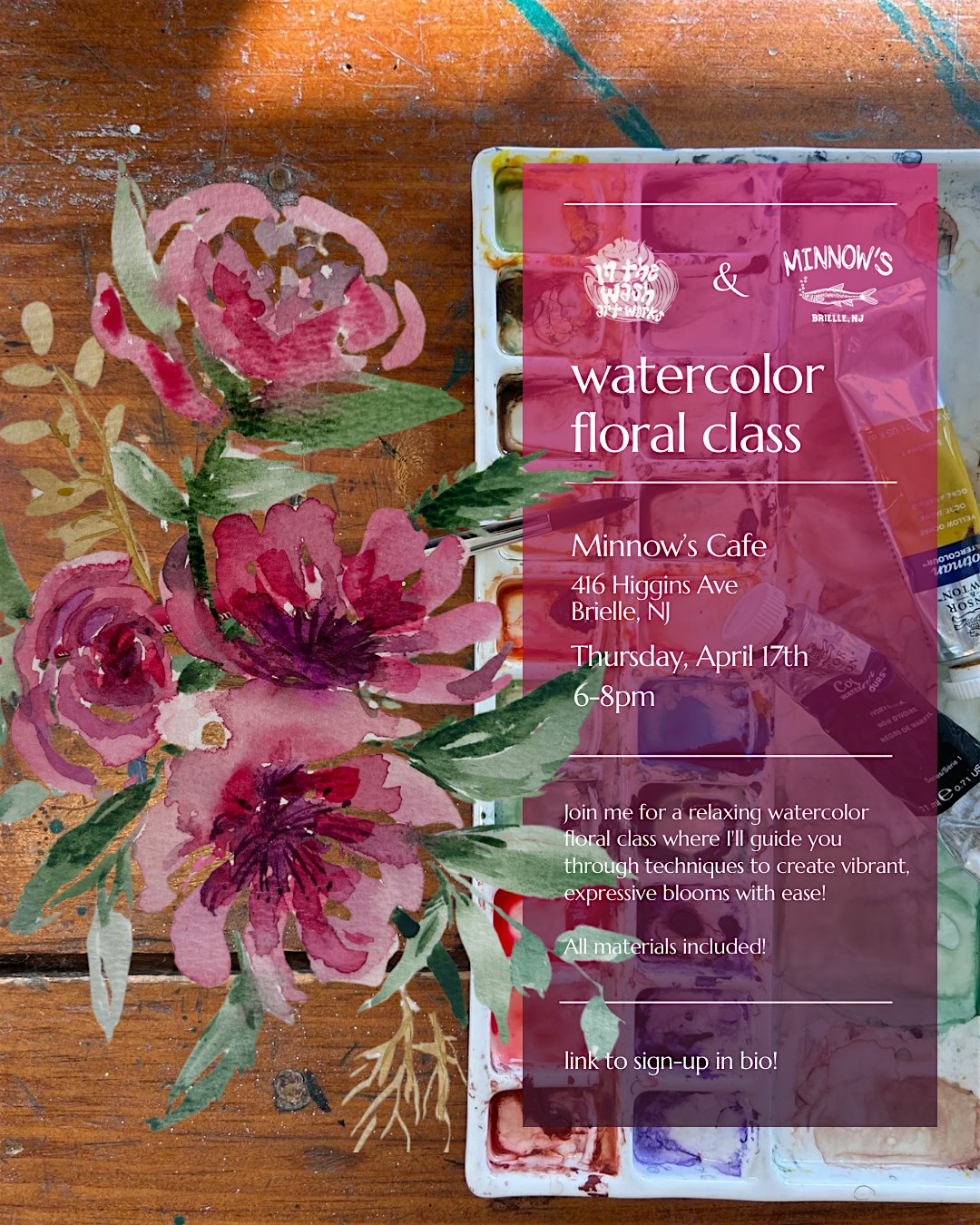 Watercolor Floral Class | Minnow's Cafe