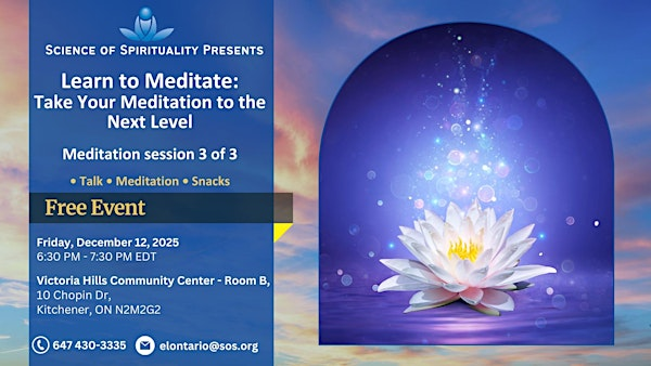 Learn to Meditate: Take Your Meditation to the Next Level | Victoria Hills Community Center - Room B