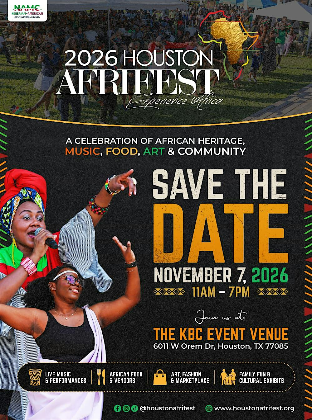 2026 Houston AfriFEST | The KBC Houston - Event Venue - Nonprofit and Corporate Events