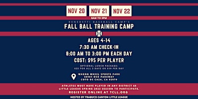 Fall Ball Training Clinic | Wagon Wheel Sports Park, Oso Parkway, Coto de Caza, CA, USA