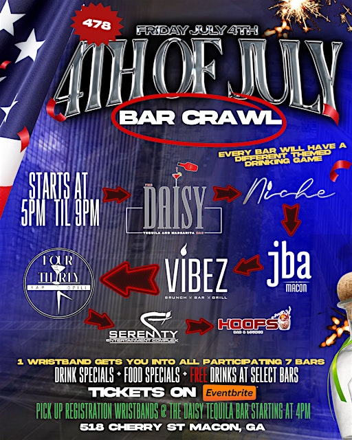 478 4th Of July Bar Crawl | The Daisy Tequila Bar