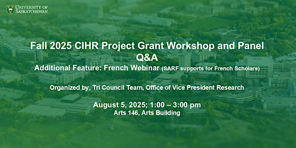 CIHR Project Grant Fall 2025 Workshop and Panel Q&A | Arts146
