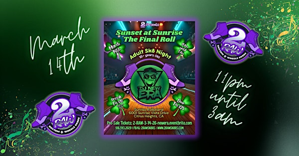 2-RAW  Adult Sk8 Party with DJ New Era | Sunrise Rollerland