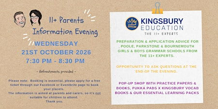 11+ Parents Information Evening | Coast . Surf + Moto