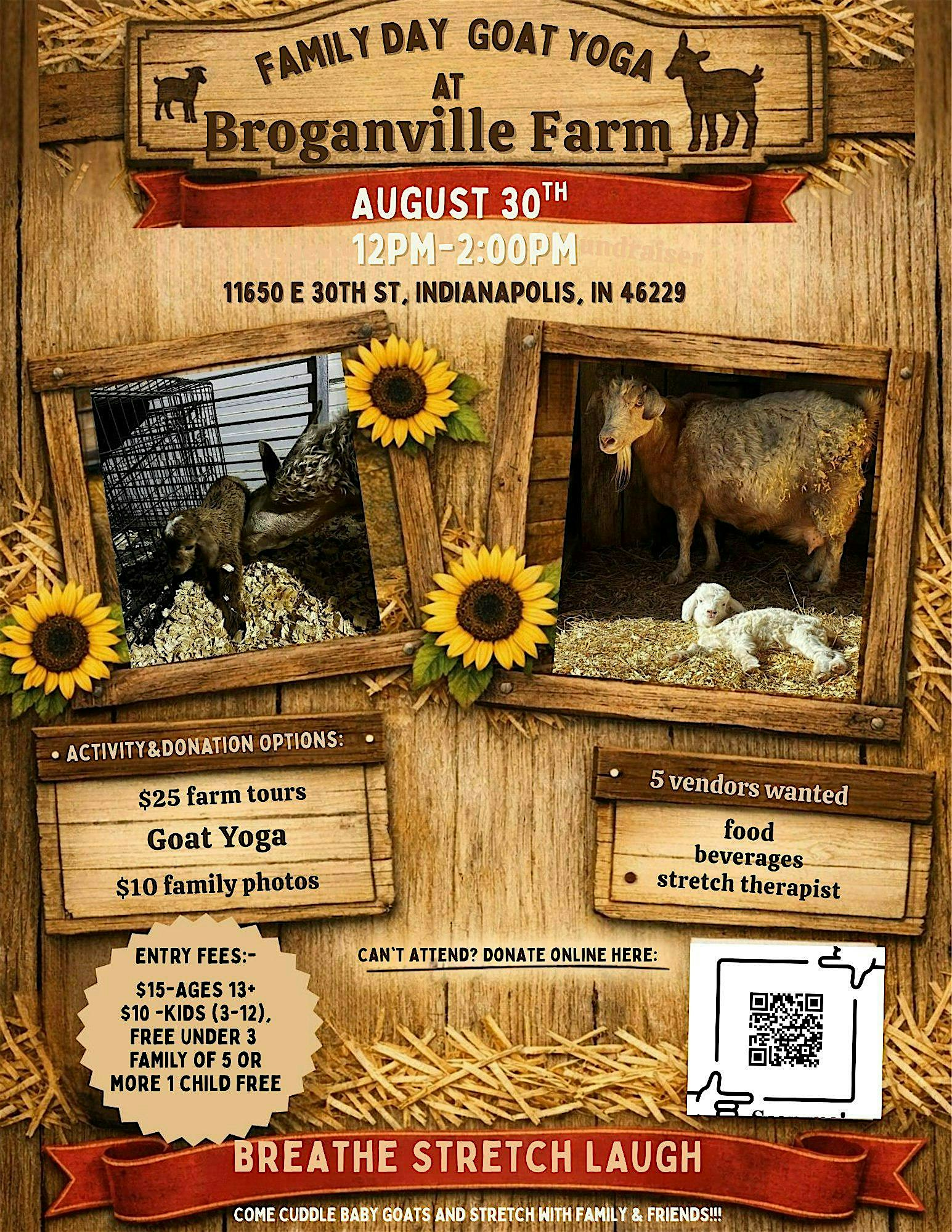 Family Day / Goat Yoga at Broganville's Farm | Broganville's Farm