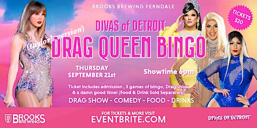 Taylor Swift Drag Queen Bingo ! | Brooks Brewing Ferndale (Ferndale) | Brooks Brewing South