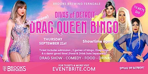 Taylor Swift Drag Queen Bingo ! | Brooks Brewing Ferndale (Ferndale) | Brooks Brewing South