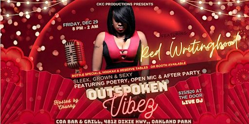 Outspoken Vibez [Open Mic, Poetry, DJ] featuring Red Writinghood | CoA Bar & Grill