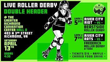 Live Roller Derby Double Header | Greater Richmond Convention Center, North 3rd Street, Richmond, VA, USA