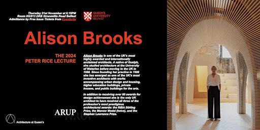 Alison Brooks delivers the 2024 Peter Rice at Queen's Lecture | School of Natural and Built Environment