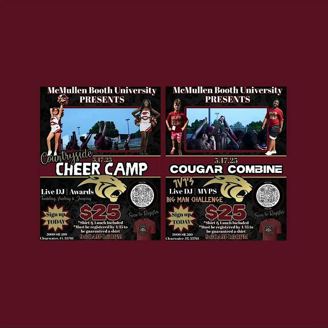 McMullen Booth University Presents Cougar Combine & Cheer Camp | Countryside High School