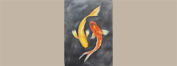 LAURIE'S MINI WATERCOLOR WORKSHOP 4-Koi Fish;WED,6-8:30PM, June 25th | pARTiculars Art Gallery and Teaching Studio