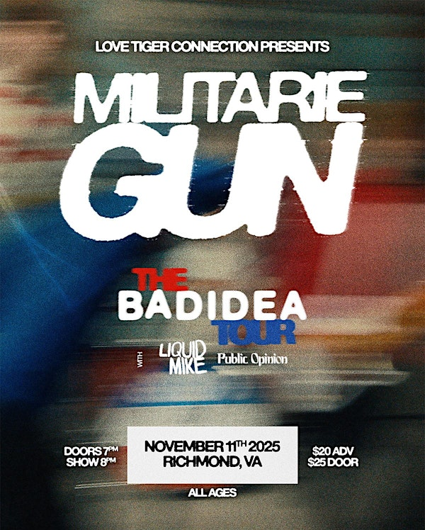 Militarie Gun LIVE @ Cobra Cabana Nov 11th w/ Liquid Mike & Public Opinion | Cobra Cabana