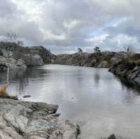 hiking to preikestolen