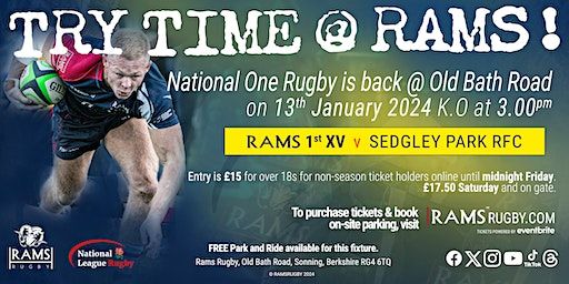 Rams RFC 1st XV vs Sedgley Park RFC | Rams RFC Ltd