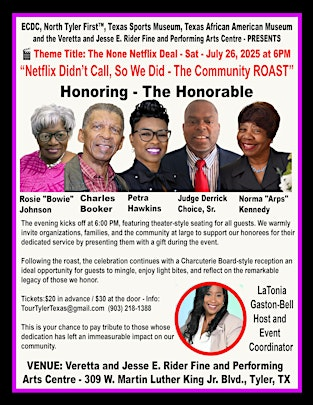 Community Servant's Roast | 309 W Martin Luther King Jr Blvd