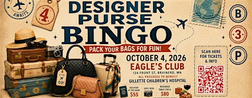 Children’s Miracle Network Designer Purse Bingo | Fraternal Order of Eagles, Front Street, Brainerd, MN, USA