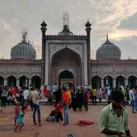 Magnificent yet crowded mosque of Mughal era