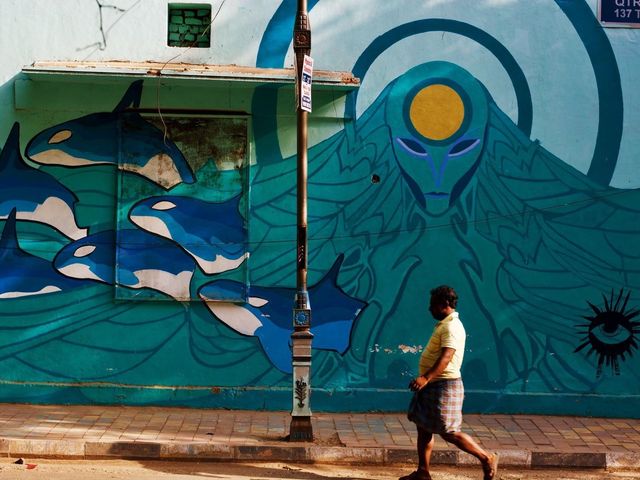 Beautiful Art District in Delhi, India 