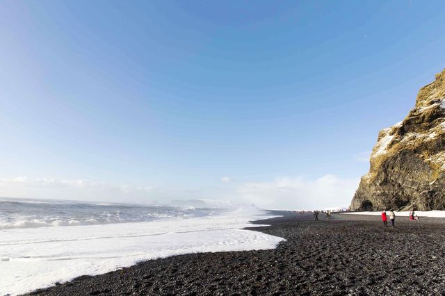 Iceland's black sand beach like an alien planet.