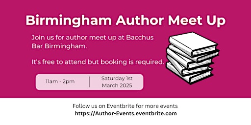 Birmingham Author Meet Up - 1st March 2025 | Bacchus Bar