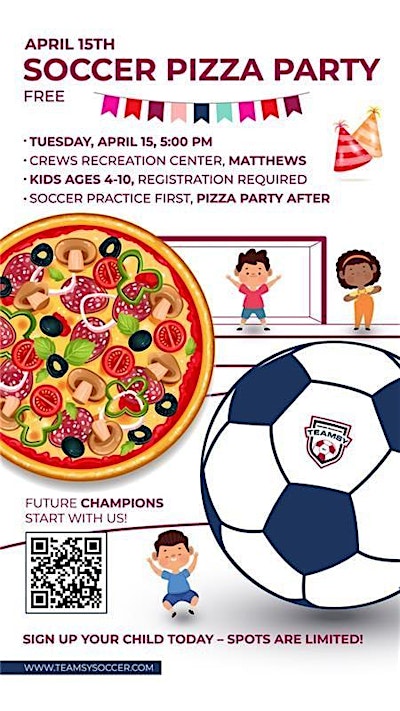 Teamsy Soccer Pizza Party for Kids 4-10 | Crews Recreation Center