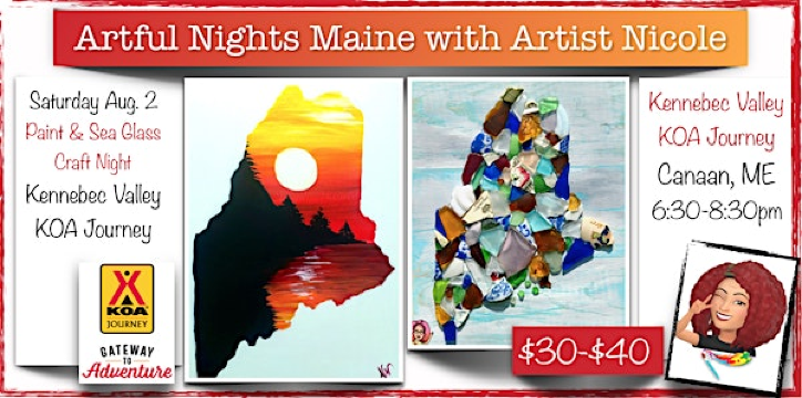 Paint & Sea Glass Craft Night at KOA Journey, Canaan | Skowhegan / Kennebec Valley KOA Journey
