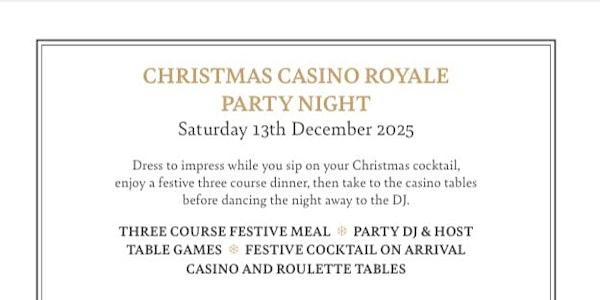 CHRISTMAS CASINO ROYALE PARTY NIGHT | Britannia Leeds Bradford Airport Hotel