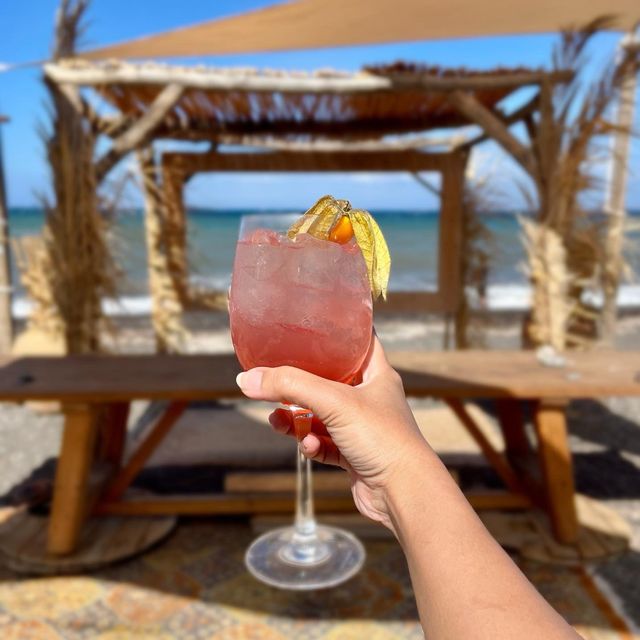 This beach club on Santorini is a vibe…