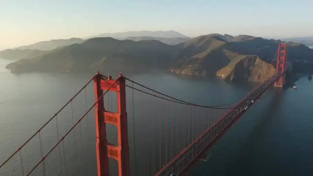 Amazing Ariel view of the Golden Gate Bridge