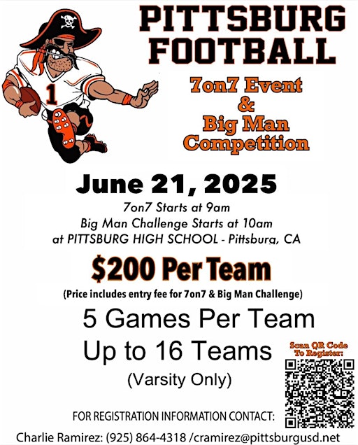 Pittsburg Football 7on7 Event & Big Man Challenge | Pirate Stadium, Harbor Street, Pittsburg, CA, USA