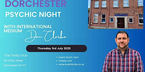 Dorchester Psychic Night | Dorchester Trinity Club