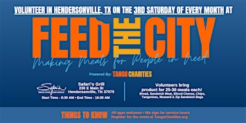 Feed The City Hendersonville: Making Meals for People In Need | Safari's Brick Oven & Grille